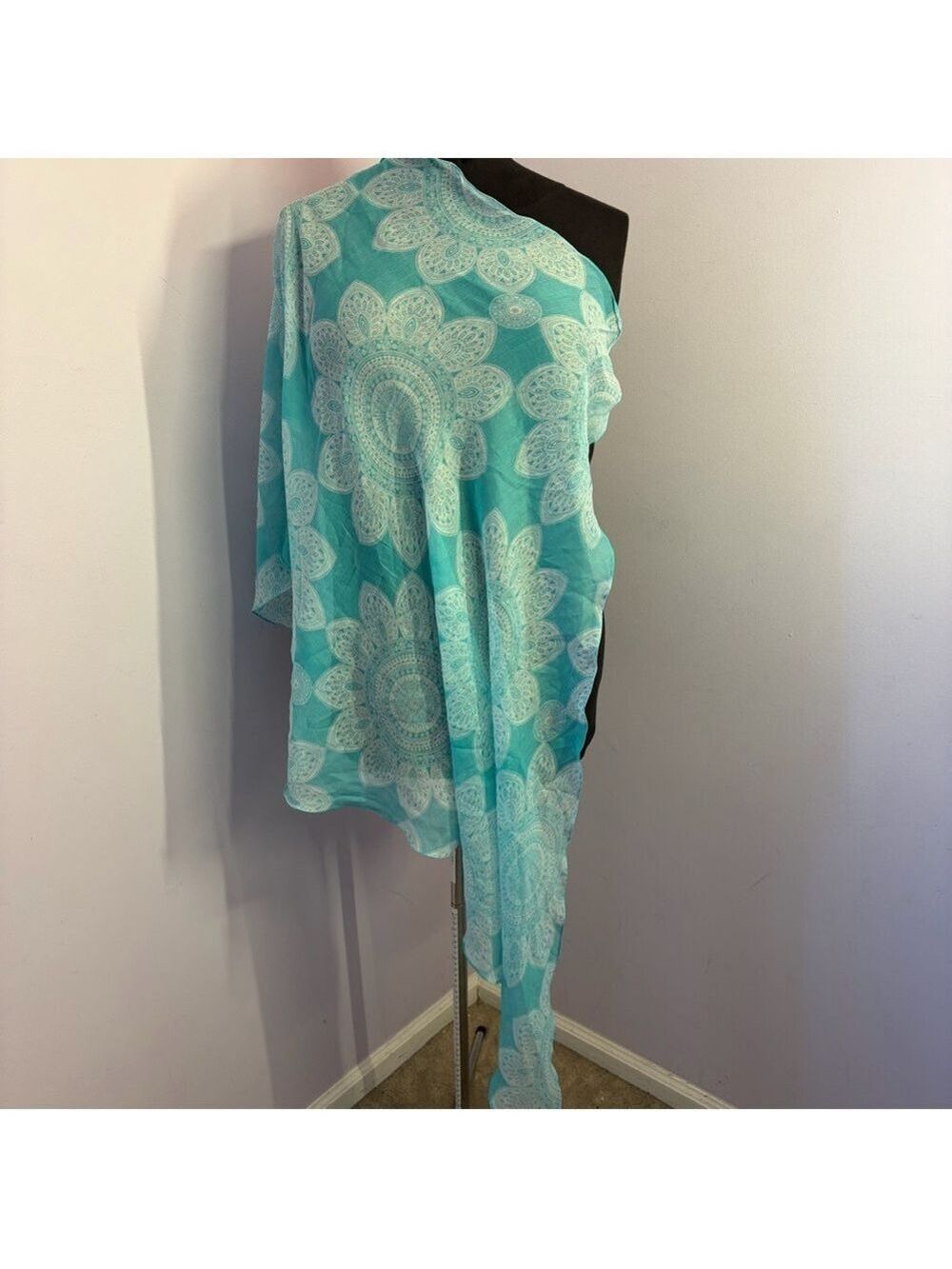 Echo Turquoise Mandala Sheer Scarf